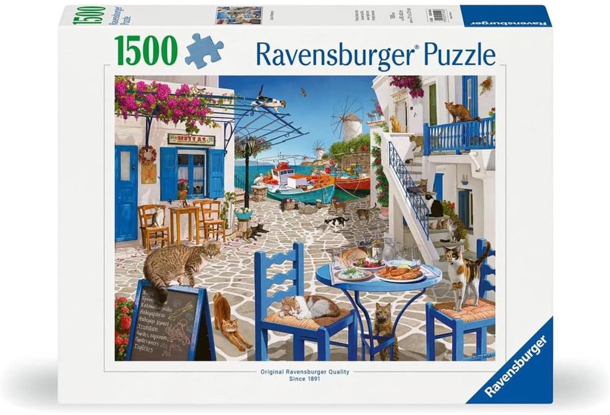 Ravensburger puzzel katten mykonos 1500 stukjes legpuzzel.