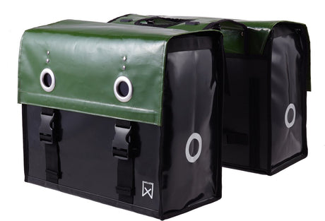 Willex - dubbele bisonyl tas - 52l - grijs zwart - universele bevestiging - de klassieker