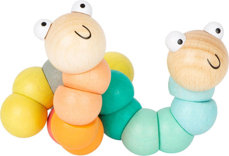 Small foot - houten motoriek rups pastel