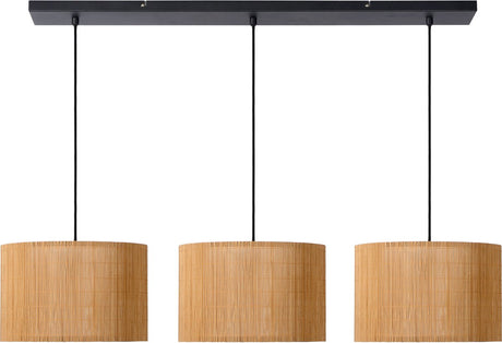 Lucide magius - hanglamp - 3xe27 - naturel - japandi