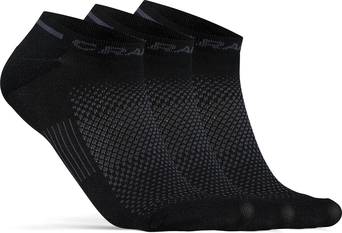 Craft active shaftless sock 3-pack unisex sportsokken - zwart 37-39