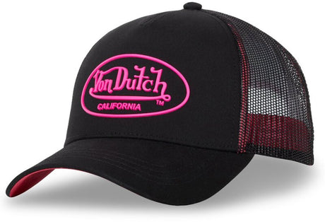 Von dutch - snapback trucker cap dom p | one size | verstelbaar | druksluiting - zwart roze one size