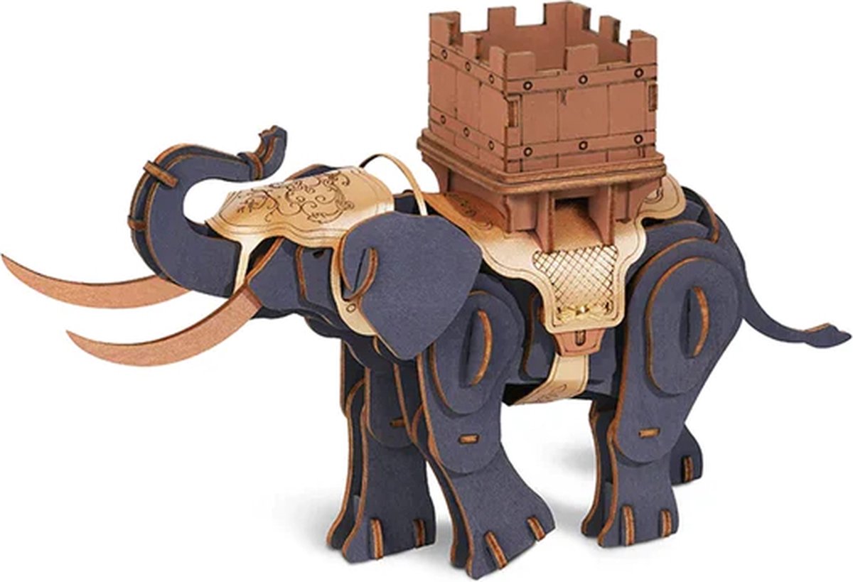Robotime warrior elephant - houten 3d diy bouwset - houten bouwpakket - knutselen - twa02