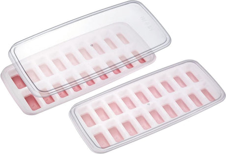 Westmark luna ijsblokjesmaker - ijsblokjesvorm met deksel, voor het maken van 18 kleine, ronde ijsblokjes bolletjes, transparant rood wit - kunststof, bpa-vrij, 2