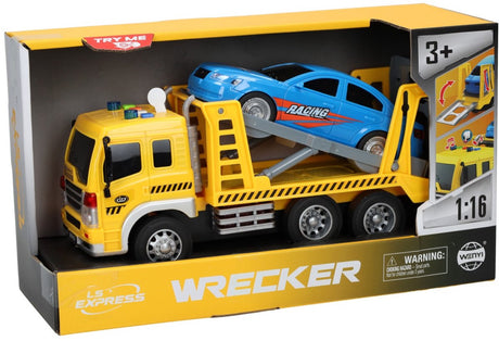 Lobbes speelgoed bv transporter takelwagen met auto licht en geluid