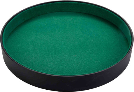 Longfield pokerpiste 26 cm - imitatie leer - ingelegd groen vilt - poker dobbel accessoire - engelhart