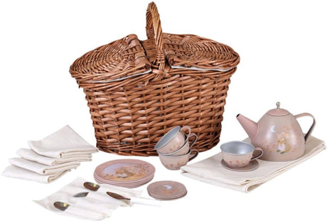 Egmont toys theeset muis - speelgoed servies in mandje 26x16x22 cm.