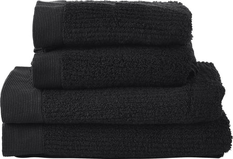 Zone denmark classic handdoeken set - set van 4 - hoge absorptie - 100% katoen - 600 g m2 - 50 x 100 70 x 140 cm - zwart