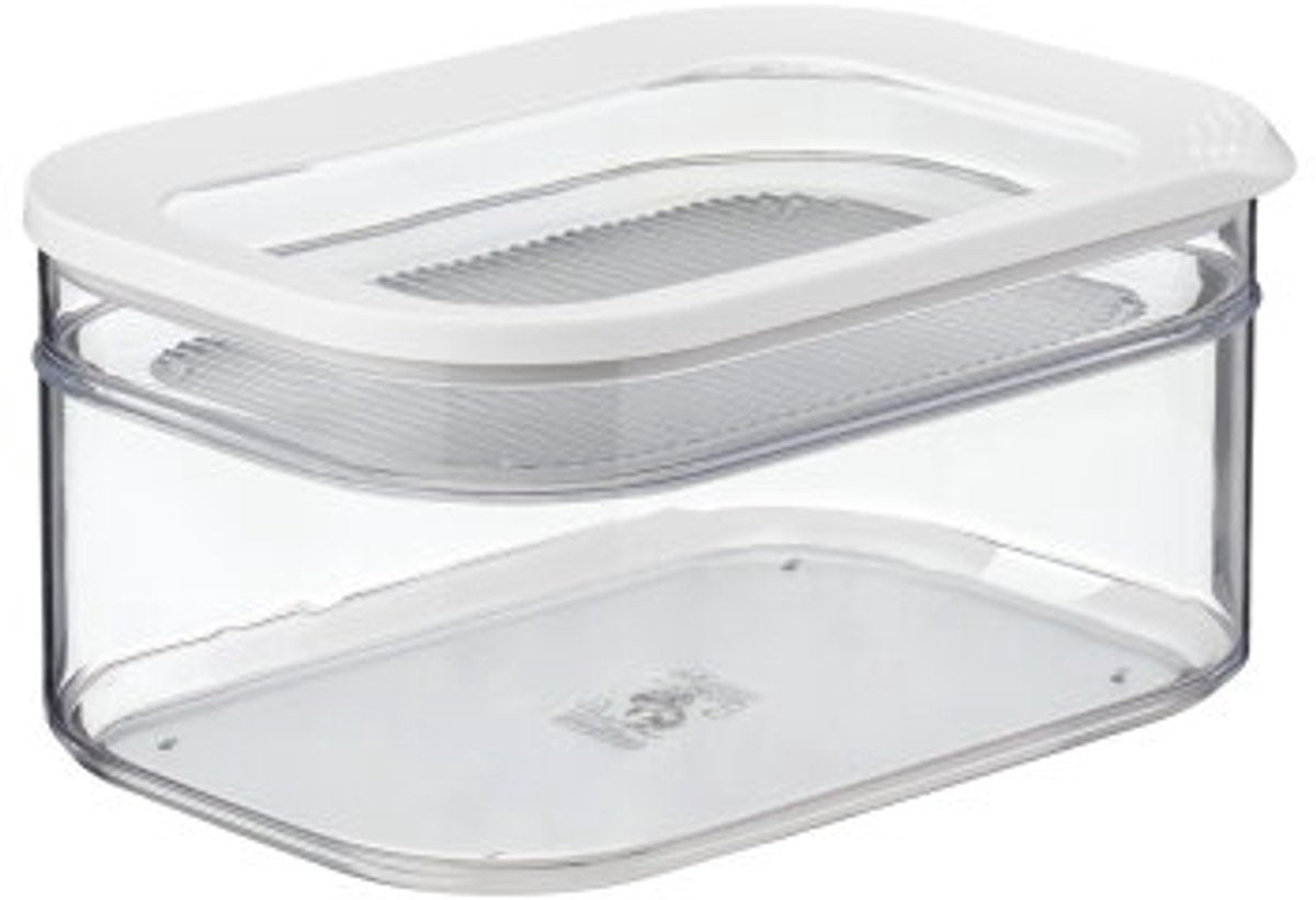 Mepal koelkastdoos 2-delig modula - 550 + 2000 ml - vershouddoos - bewaar overzichtelijk in de koelkast - white