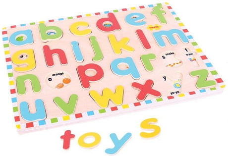 Bigjigs inlegpuzzel kleine letters.