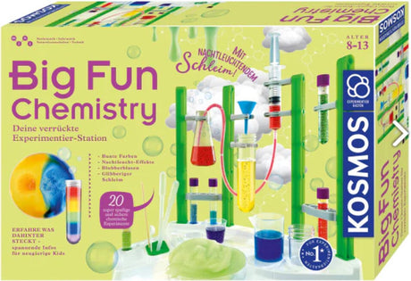 Kosmos big fun chemistry – experimenteerset – 17-delig - 20 experimenten – inclusief glow-in-the-dark slijm - chemielaboratorium