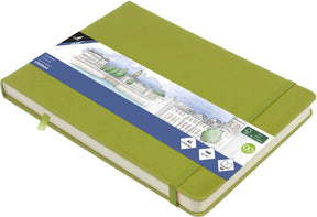 Kangaro schetsboek a5 landscape - lime green - hardcover kaft - met elastiek en lint