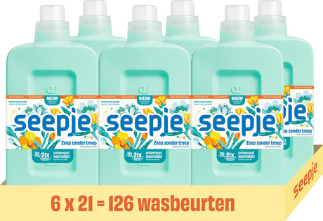 Seepje wasmiddel universeel - 126 wasbeurten - 6 x 945ml - voordeelverpakking