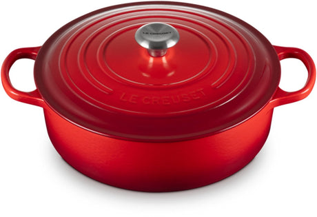 Le creuset gietijzeren lage braadpan 30 cm - inductie - 6,2 l - kersenrood
