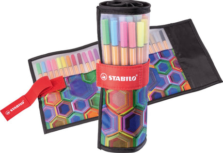 Stabilo point 88 - fineliner 0,4 mm - rollerset - arty - etui met 25 kleuren