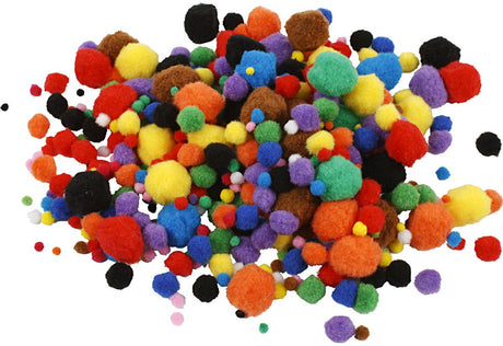 Creativ company cc pompoms multigekleurd 5-40 mm 150 stuks
