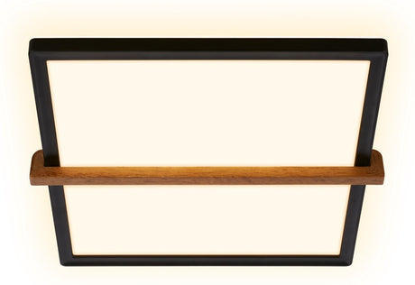 Briloner remsa - led plafonniére - plafondlamp met indirect licht - warm wit licht - 29 x 31,5 x 4 cm - zwart hout