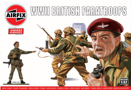 Airfix modelbouwpakket militaire voertuigen - 02701v wwii british paratroops - figures plastic - 1:32 - modelbouw