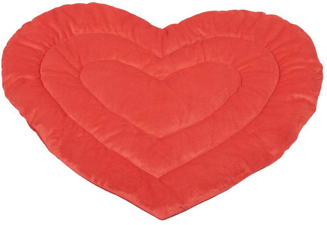 Coockoo be mine kattenplaid - hartvormig velours kussen - zacht en speels - 50x45cm - rood one size