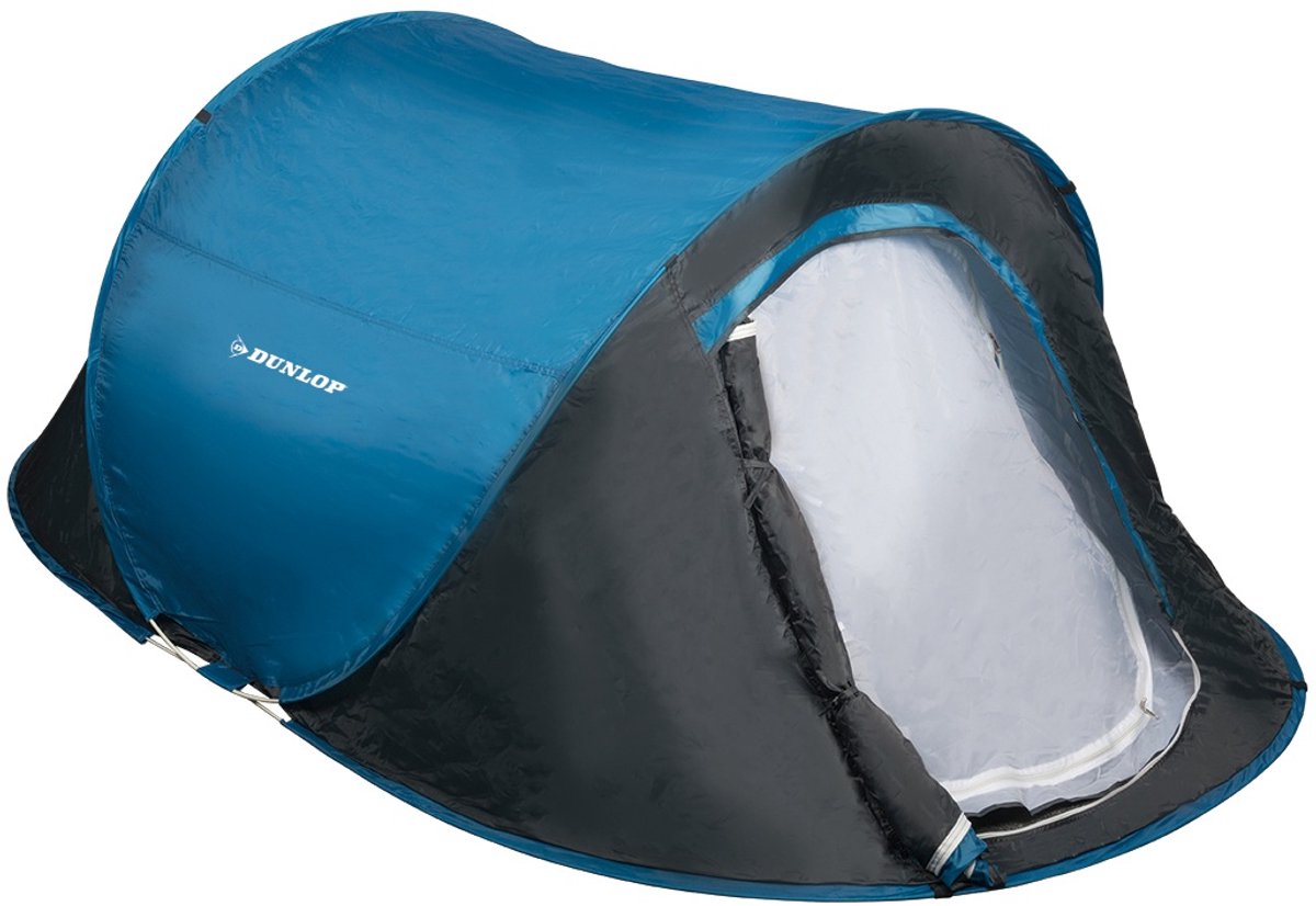 Dunlop pop up tent - blauw grijs wit - 2 persoons