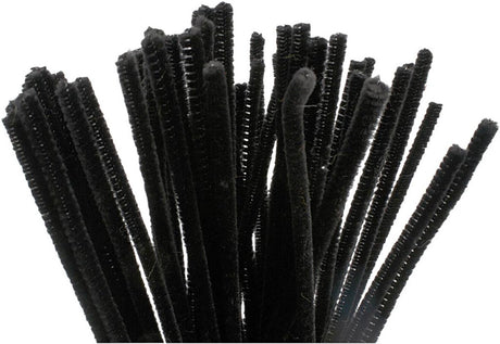 Creativ company chenille zwart 30cm, 50st.