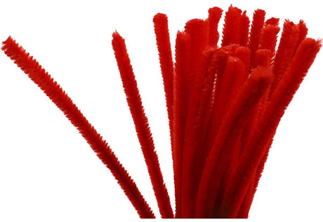 Creativ company chenilledraad rood 30cm, 25st.