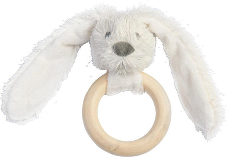Happy horse konijn richie houten bijtring - wit - baby cadeau