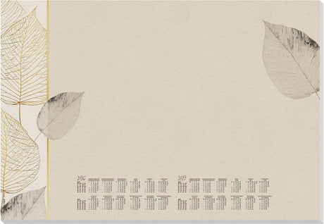Sigel bureauonderlegger formaat a2 natural leaves met kalender 2026 2027