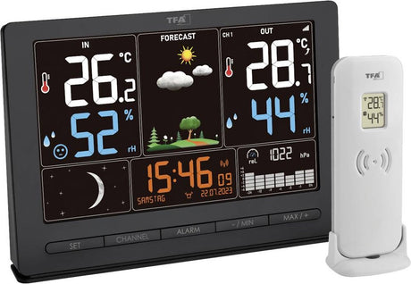 Tfa dostmann season 2 35.1118.01 draadloos weerstation verwachting voor 12 tot 24 uur aantal sensoren max.: 3 stuk(s)