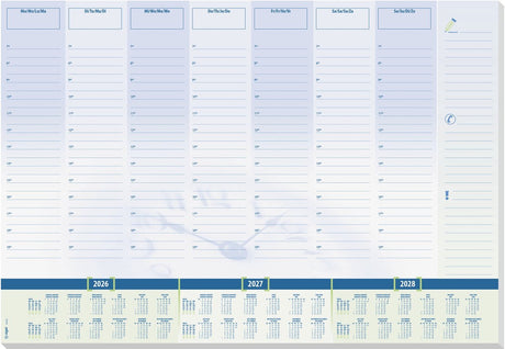Sigel bureauonderlegger - time - met kalender 2026 2027 2028 - formaat a2 - 30 vel afscheurbaar - si-h6350