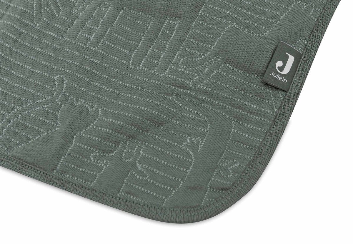Jollein - deken wieg 75x100cm - wiegdeken, wiegdekentje, dekentje baby - jungle jambo ash green laurel
