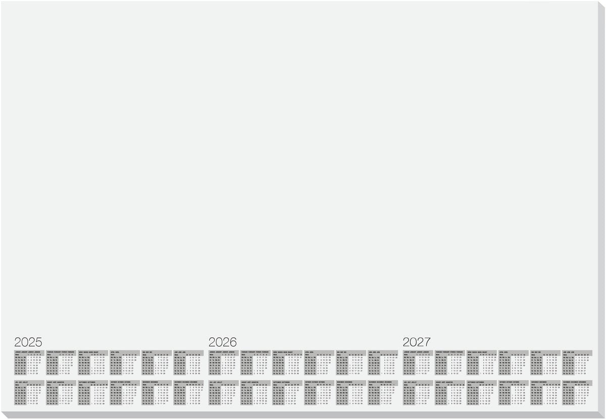 Kangaro bureau onderlegger - kalender 2025 2026 2027 - formaat 59.5x41cm - 5 stuks - afscheurbaar 30 vel - k-0014p225