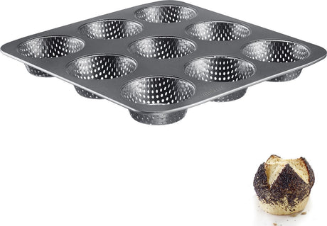 Westmark broodjesbakvorm, voor 9 broodjes, ø 8,5 cm per stuk, staal, antiaanbaklaag, antraciet, 32732260