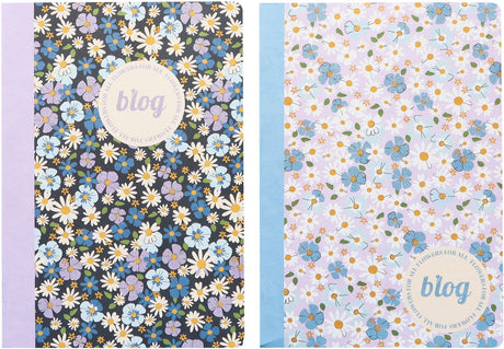 Kangaro schriften - b'log flowers - formaat a5 - met ruit 5mm - 2 stuks - an-123869-a