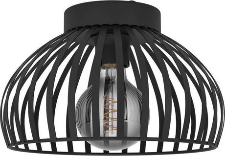 Eglo mogano 3 plafondlamp - e27 - ø 28 cm - zwart - staal