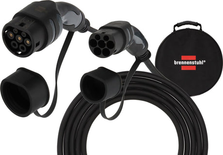 Brennenstuhl ev type 2 laadkabel 11kw (e-mobility type 2 laadkabel 7m, ip55, 3-fase, mode 3 laadkabel met tas voor elektrische hybride voertuigen)
