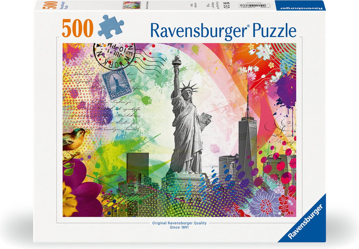 Ravensburger puzzel new york postcard - legpuzzel - 500 stukjes