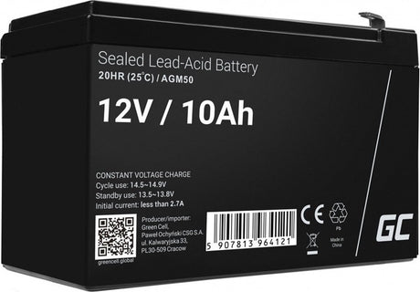 Green cell 12v 10ah 10000mah vrla agm accu