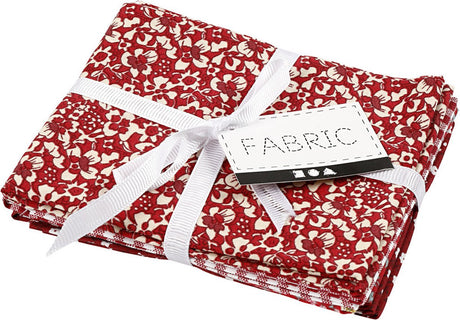Creativ company patchwork stof rood 45x55cm, 4st.