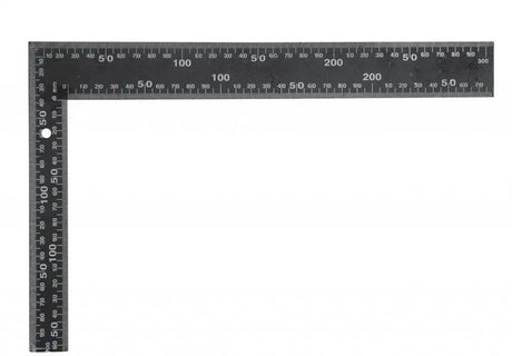 Merkloos sans marque zwarte metalen winkelhaak 600x400mm met dubbele schaal