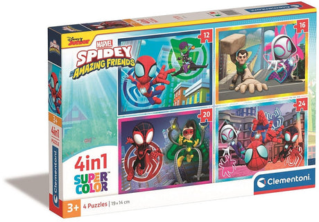 Clementoni legpuzzel 4in1 spidey and his amazing friends