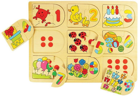 Bigjigs houten leerpuzzel getallen, 18dlg.
