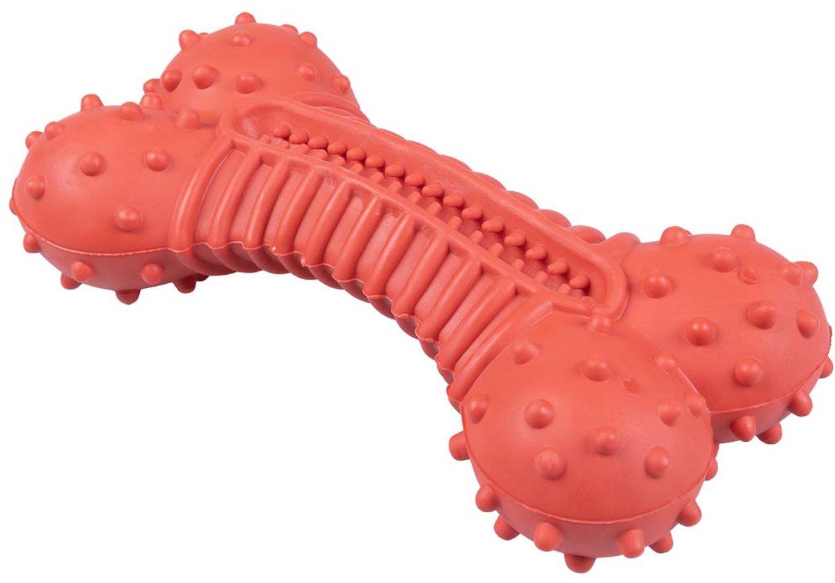 Duvo plus playtime kauwspeeltje griplay gebogen been voor honden 12x10x5.5cm rood l