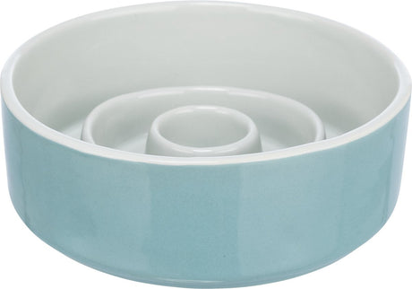 Trixie voerbak slowfeeding keramiek grijs blauw