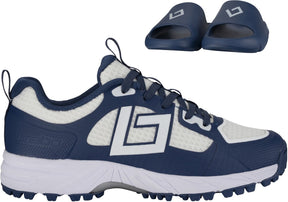 Brabo tribute junior turf hockeyschoenen navy white met slides