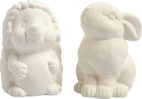 Creativ company dierenspaarpot, h: 10 cm, 2 stuks, wit