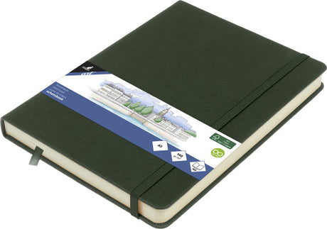 Kangaro schetsboek - a5 - forest green - pu-hardcover - met elastiek en leeslint - k-861228