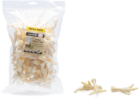 Beeztees kippenpoten gepoft 750 gram - kip - hondensnacks - kauwsnacks - voordeelverpakking