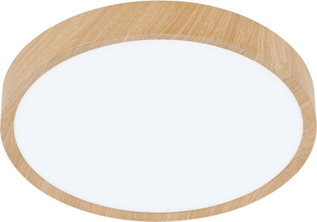 Eglo musurita plafondlamp - badkamer - led - ø 34 cm - natuurlijke houtlook