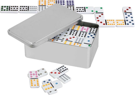 Philos domino dubbel 12 in metalen box